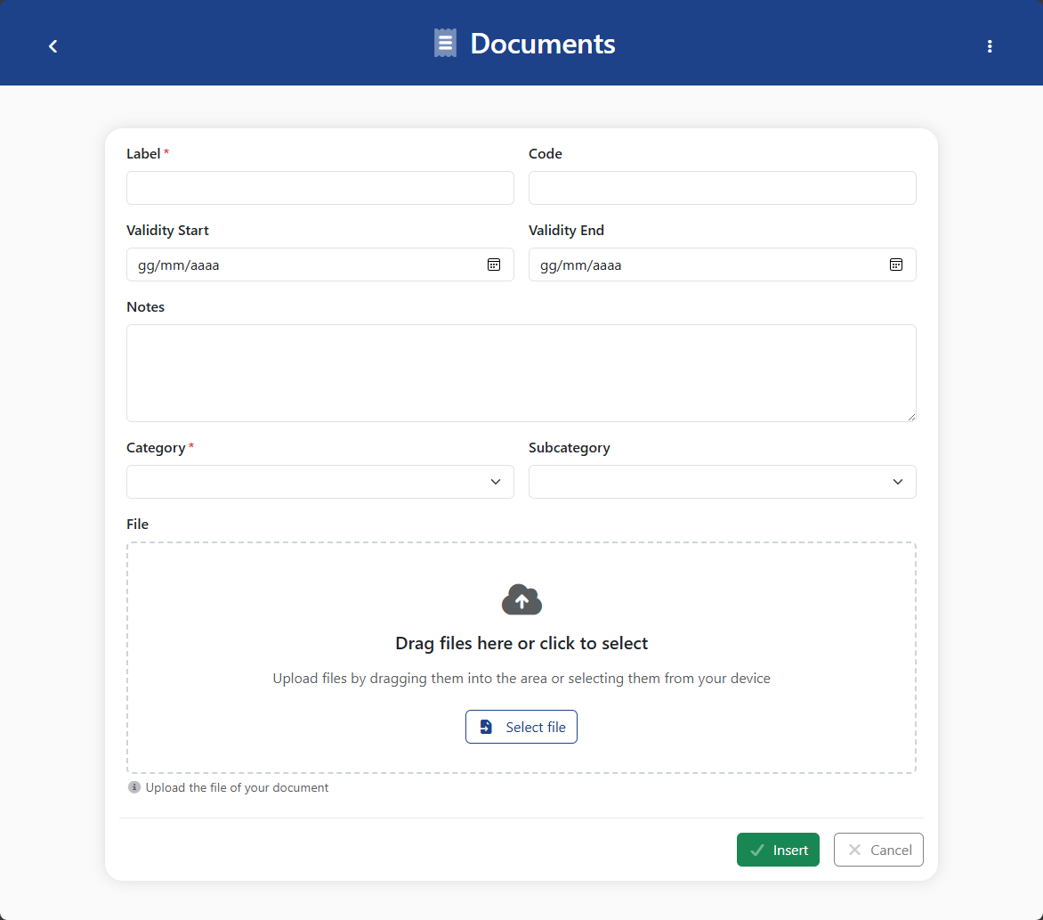 Documents Form