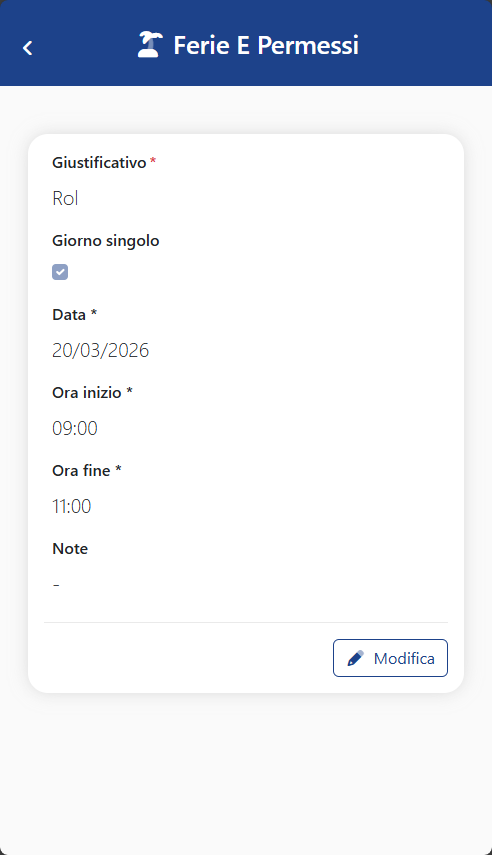 Ferie Modifica